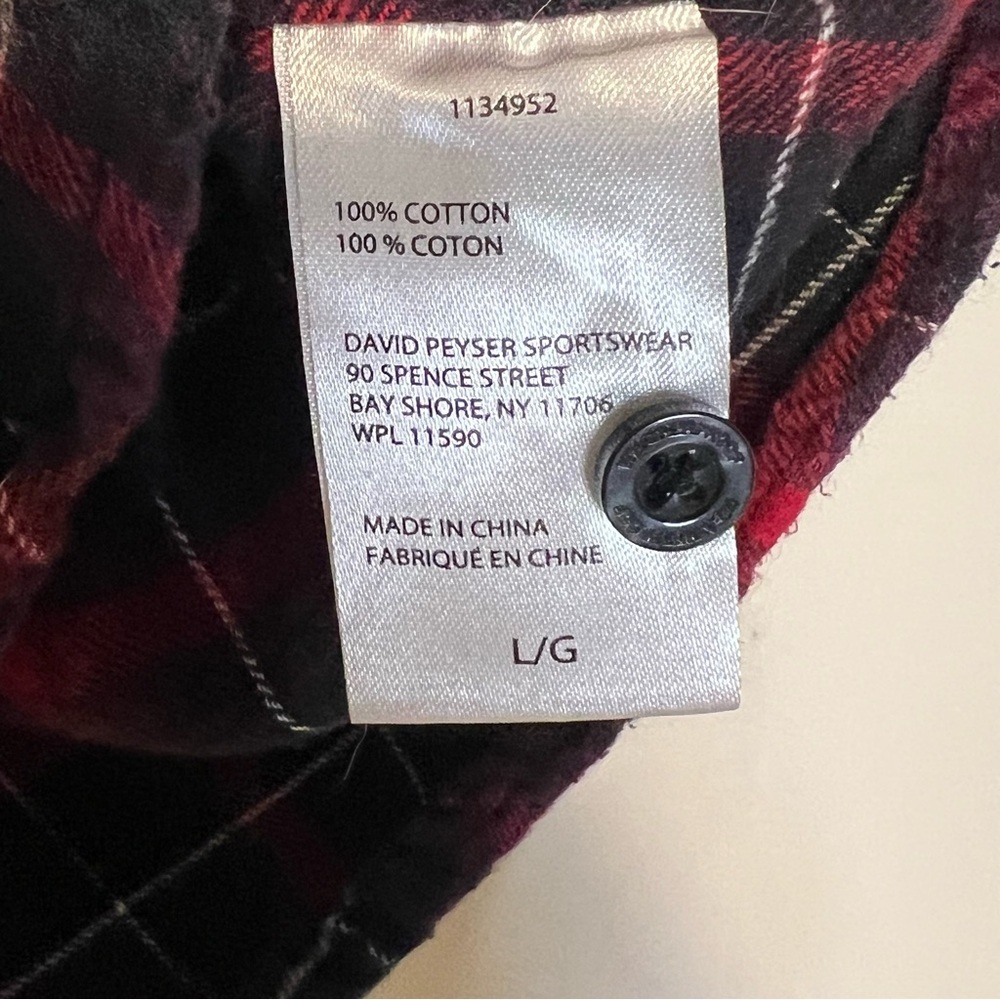 Weatherproof Red and Black Plaid Button Down Shirt Size Large - Picture 4 of 6